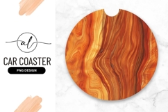 Wood Grain Round Car Coaster Png Design Product Image 1