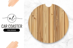 Round Wooden Car Coaster Png Background Texture Product Image 1