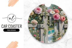 Floral Roses On Rustic Gate Round Art Product Image 1