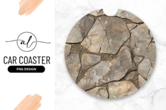 Stone Tile Texture Round Car Coaster Png Product Image 1