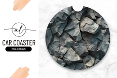 Round Slate Rock Texture Car Coaster Product Image 1