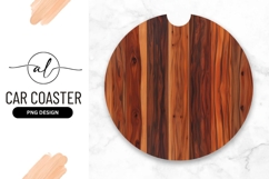 Circular Wood Grain Texture Round Car Coaster Product Image 1