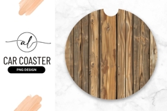 Wooden Planks Round Car Coaster Design Product Image 1