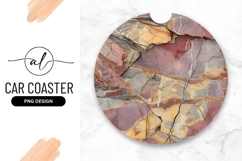 Colorful Sedimentary Rock Texture Round Car Coaster Product Image 1