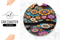 Floral Arrangement For Round Car Coaster Png Product Image 1