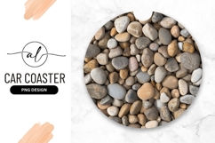 Round Car Coaster Png With River Stones Product Image 1