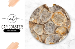 Polished Petrified Wood Round Car Coaster Png Product Image 1