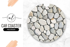 Round White Stone Textured Background Coaster Product Image 1