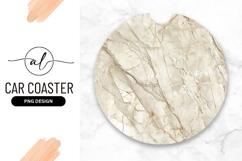 Beige Marble Texture Round Car Coaster Png Product Image 1