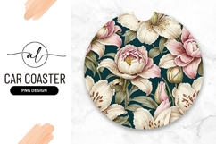 Floral Arrangement Round Car Coaster Png Product Image 1