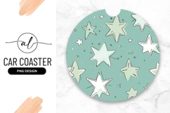Hand Drawn Stars Round Car Coaster Png Product Image 1