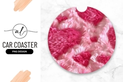 Pink Furry Hearts Pattern Round Background Product Image 1