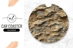 Beige Sandstone Texture For Round Car Coaster Product Image 1