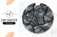 Dark Gray Stone Round Car Coaster Png Product Image 1