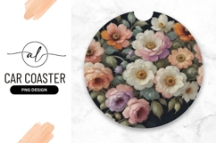 Floral Arrangement For Round Car Coaster Png Product Image 1