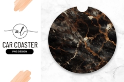 Black Marble Round Car Coaster Png Product Image 1