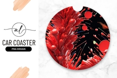 Abstract Red Liquid Splash On Black Round Product Image 1