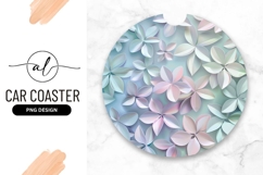 Pastel Petal Flowers Round Car Coaster Png Product Image 1