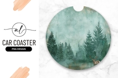 Forest Deer Round Car Coaster Png Design Product Image 1
