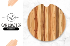 Circular Wood Grain Background Round Car Coaster Product Image 1