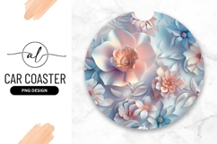 Floral Arrangement Round Car Coaster Png Product Image 1