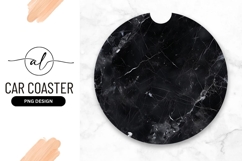 Round Black Marble Texture Background For Coaster Product Image 1