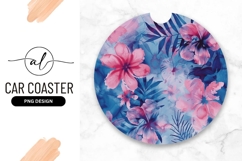 Round Pink And Blue Floral Design Product Image 1