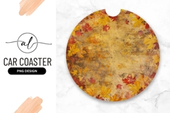 Autumn Leaves On Textured Round Background Product Image 1