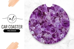Amethyst Crystal Round Car Coaster Png Texture Product Image 1