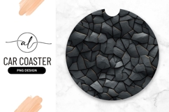 Dark Stone Texture Round Car Coaster Png Product Image 1