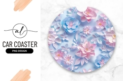 Elegant Floral Arrangement Round Car Coaster Png Product Image 1