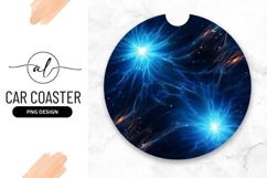 Round Space Nebula Abstract Round Car Coaster Png Product Image 1
