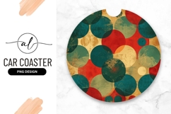 Abstract Circle Composition with Teal Red and Gold Product Image 1