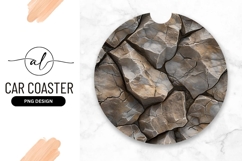 Cracked Rock Texture Round Car Coaster Png Product Image 1