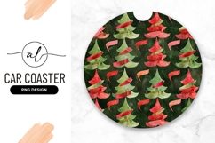 Christmas Trees Pattern on Dark Green Background Product Image 1