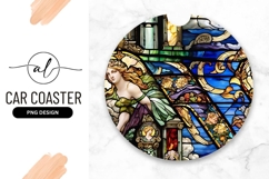 Ornate Stained Glass Window Round Design Product Image 1
