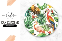 Watercolor illustration of parrots and flamingoes Product Image 1