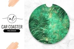 Emerald Green Palm Leaves and Textured Background Product Image 1