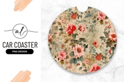 Floral Round Design with Pink and Red Roses and Green Leaves Product Image 1