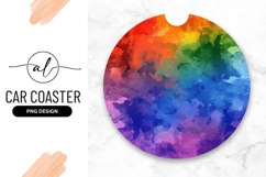 Colorful Abstract Painted Circle with Rainbow Hues on Gray Product Image 1