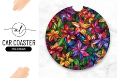 Colorful floral stained glass design with vibrant petals Product Image 1