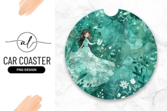 Illustration of a Girl in a Flowing Dress Surrounded Product Image 1