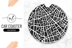 Black White Round City Map Vector Design Product Image 1