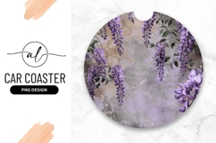 Purple Wisteria Flowers and Green Leaves on Textured Product Image 1