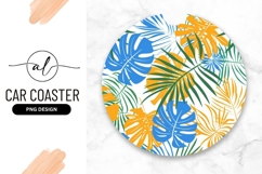 Tropical Leaf Pattern in Blue Yellow and Green Product Image 1