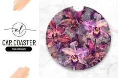 Purple and Pink Orchid Flowers in a Round Composition Product Image 1
