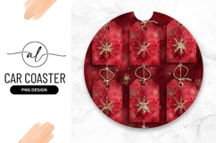 Red Christmas Gift Tags with Gold Snowflake Decorations Product Image 1
