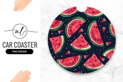 Watercolor Watermelon Slices Pattern on Dark Blue Background Product Image 1
