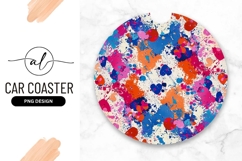 Abstract Colorful Splatter Art in a Round Shape on a Gray Product Image 1