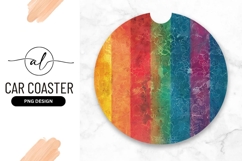 Rainbow Circle with Floral Pattern and Vertical Color Stripe Product Image 1
